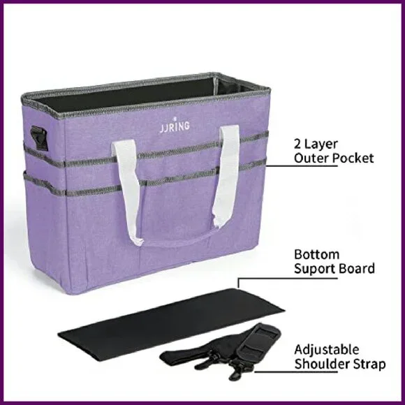Large Craft Organizer Tote Bag with 16 Pockets for Storage & Travel